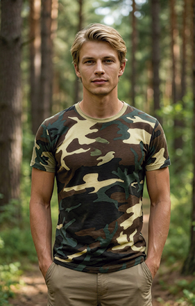 T-shirt de camuflagem selvático Jungle