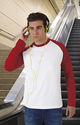T-shirt de manga comprida com gola redonda Break