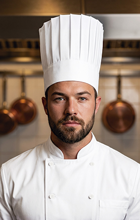Gorro de chef com malha Cordon