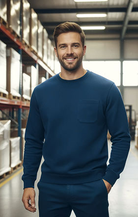 Sweatshirt com gola redonda e bolso no lado Rango